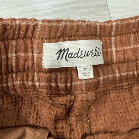 Madewell Tan Grid Pattern Trousers - Picture 3 of 7